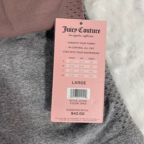 Juicy Couture Shapewear Seemless Shaping 3 Piece Panty Shorts NWT Size Large - Picture 4 of 4